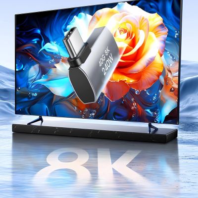 8. Wozinsky WPKB-01 USB-C - USB-C 40Gb/s 240W 8K OTG seitlich abgewinkelter Adapter - Grau