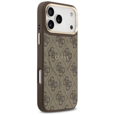 4. Guess 4G PU Classic Logo MagSafe Case für iPhone 17 Pro Max - Braun
