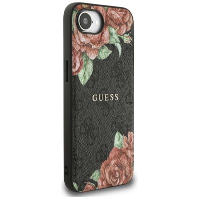 4. Guess 4G Flowers Print MagSafe Hülle für iPhone 16e - Schwarz