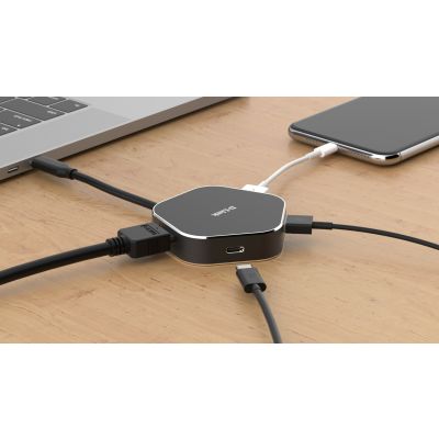 3. D-Link DUB-M420 Kabelgebundene Thunderbolt 3 Dockingstation, Aluminium, Schwarz