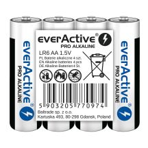 EVERACTIVE PRO ALKALINE-BATTERIEN AA, LR6, 4 STÜCK, SCHRUMPFVERPACKT, 1250 mAh, HOHE LEISTUNG, LR6PRO4T