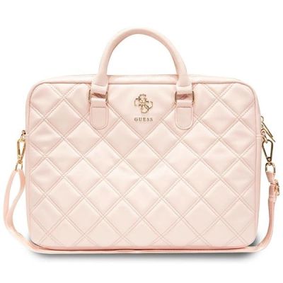 Guess Quilted 4G-Tasche für einen 16-Zoll-Laptop – Rosa