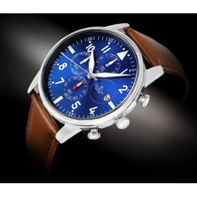 2. Giewont Herrenuhr Chronograph Saphir Braun Blau GW5630-A6