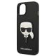 6. Karl Lagerfeld Saffiano Karl's Head Patch Hülle für iPhone 13 / 14 / 15 - Schwarz