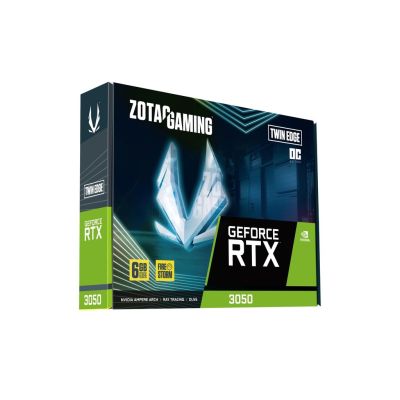 6. Grafikkarte ZOTAC GAMING GEFORCE RTX 3050 6GB TWIN EDGE OC GDDR6, 96 Bit, 1477/14000, HDCP, drei DP-Anschlüsse, HDMI, Lite Pack