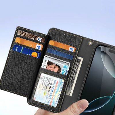 7. Dux Ducis Lawa Lederhülle für iPhone 16 Pro Max - Schwarz