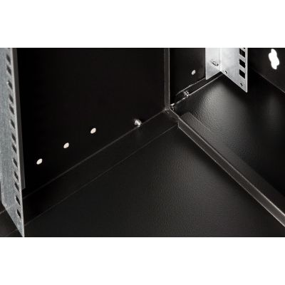 44. 19-Zoll-12-HE-Wandnetzwerkschrank, SOHO PRO 595 x 540 x 400 mm, Glastür, schwarz, unmontiert, 60 kg