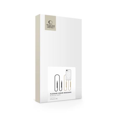6. Tech-Protect FlexAir Chain MagSafe Hülle für iPhone 16e / 17e – Schwarz und Beige