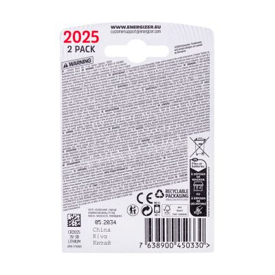 3. ENERGIZER Spezialbatterie CR2025/2, 3V, ECO