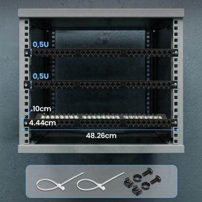 8. Patchpanel Extralink EX.9663 (0,5U; Kat. 6; 24xRJ-45)