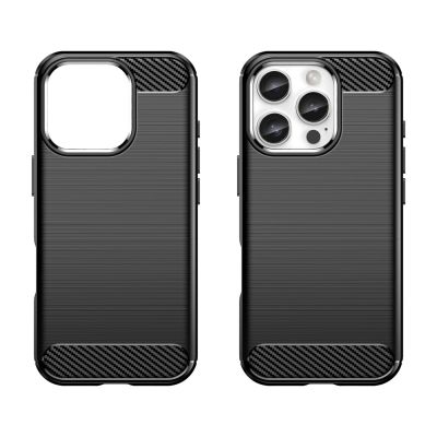 2. Carbon Case Silikonhülle für iPhone 16 Pro - Schwarz