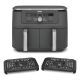 3. Ninja DZ400EU Doppelfritteuse 9,5 l, autonom, 2470 W, Heißluftfritteuse, Grau