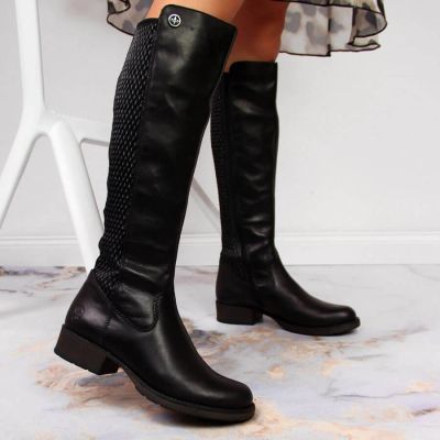 29. Rieker W Z9591-00 schwarze Lederstiefel 
