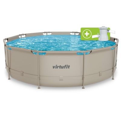 10. VIRTUFIT RUNDER POOL 366 CM MIT FILTPUMPE BEIGE