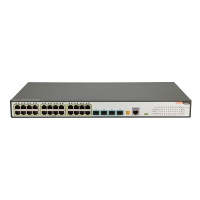 FiberHome S4820-28T-X-PE-AC Netzwerk-Uplinks, verwaltetes L2/L3 Gigabit-Ethernet (10/100/1000), PoE-Unterstützung, 1 HE, Schwarz, Grau