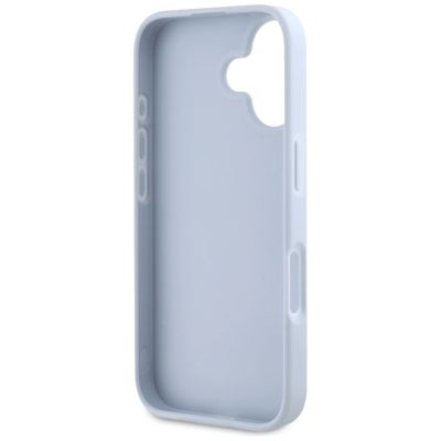 7. Guess Grained Big 4G Logo Small Classic Logo Hülle für iPhone 16 - blau