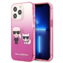 Karl Lagerfeld Gradient Ikonik Karl&Choupette Hülle für iPhone 13 Pro / iPhone 13 - Pink