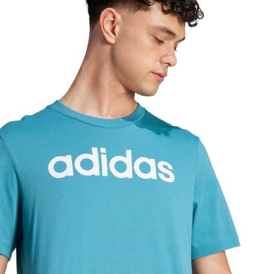 12. adidas Essentials Single Jersey Linear Logo-T-Shirt mit Stickerei M IJ8655