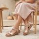 7. Goldene Damensandalen mit elastischen Bändern S.Barski KV61-6051