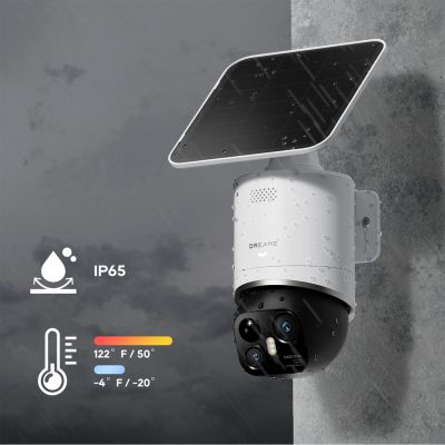 12. Dreame Navo Elite 1 Outcam 360°-Außenkamera mit Solarpanel – weiß