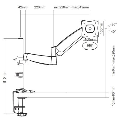 2. Equip 650112 Tischhalterung 68,6 cm (27") Weiß