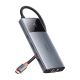 USB HUB 6in1 Baseus Metal Gleam Series II USB-A/USB-C/USB-C PD/HDMI/RJ45 - schwarz