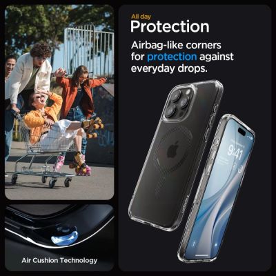 12. Spigen Ultra Hybrid Mag-Hülle mit MagSafe für iPhone 15 Pro – Grau