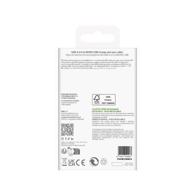 3. Puro TPE 12W USB-A - microUSB 1m Kabel - Schwarz