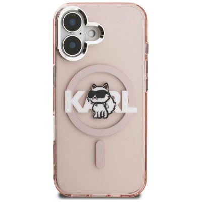 3. Karl Lagerfeld IML Choupette Sketch Logo MagSafe iPhone 16 Hülle - Pink