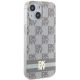 4. DKNY IML Checkered Mono Pattern & Printed Stripes MagSafe-Hülle für iPhone 15 / 14 / 13 – Beige