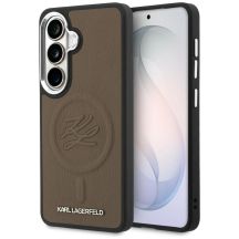 Karl Lagerfeld MagSafe Hülle mit geprägten Initialen für Samsung Galaxy S26 – Braun