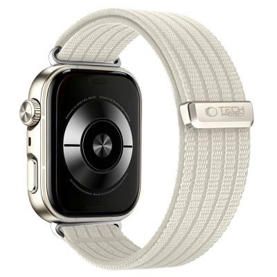 2. Tech-Protect Nylonarmband für Huawei Watch Fit 3 / 4 / 4 Pro / 5 / 5 Pro – Weiß