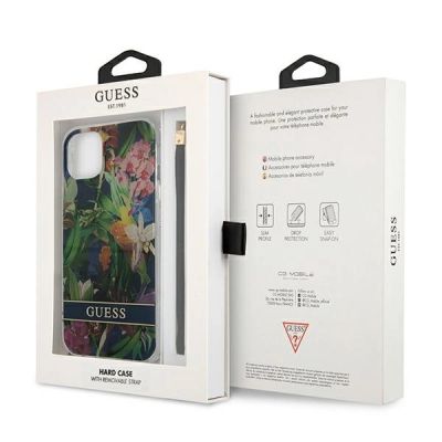 7. Guess GUHCP13SHFLSB iPhone 13 mini 5.4" blau/blaues Hardcase Flower Strap