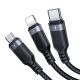 3. Joyroom Multi-Use Series S-A18 3in1 USB-A – Lightning /USB-C/Micro-USB-Kabel 0,3 m – Schwarz