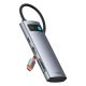 4. Baseus Metal Gleam 7in1 HDMI 4K 60Hz USB-C Hub / 3x USB 3.0 / USB-C PD / SD / microSD - Grau