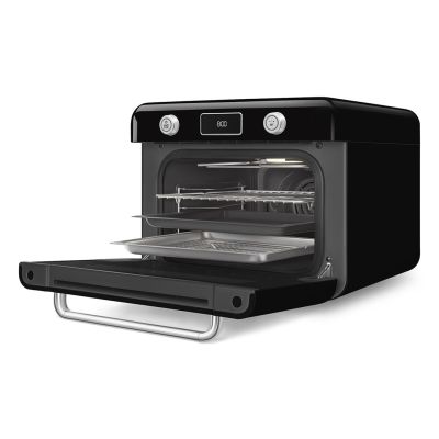 18. Smeg COF01BLEU Kleine schwarze Dampfgarerknöpfe, Drehknopf