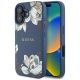 Guess Grained Printed Flower Pattern MagSafe iPhone 16 Hülle Blau