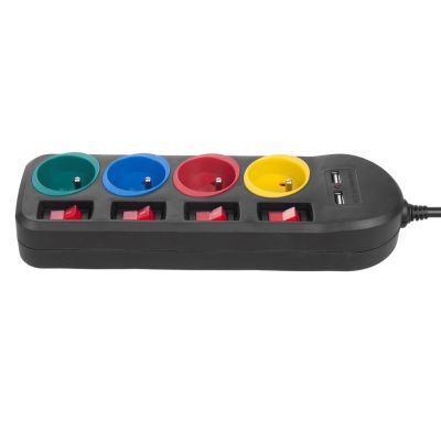 2. MACLEAN Steckdosenleiste mit 4 Steckdosen und 2 USB-Anschlüssen MCE229B