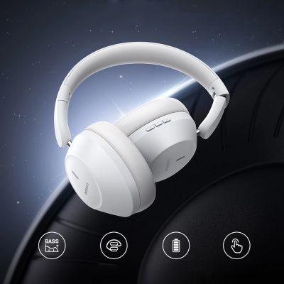 12. Baseus Bass 30 Max On-Ear-Bluetooth 5.3-Funkkopfhörer – Weiß