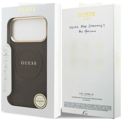 8. Guess Peony Hot Stamp MagSafe Schutzhülle für iPhone 18 Pro Max / 17 Pro Max – Braun