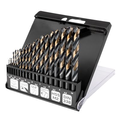 HSS-CNC-Metallbohrer, 124°, „Pro-Tec“, 1,0–10,0 mm, 19er-Set