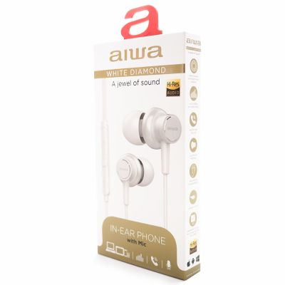5. Aiwa ESTM-500WT Kopfhörer/Headset, kabelgebunden, In-Ear, Telefonieren/Musik, Weiß