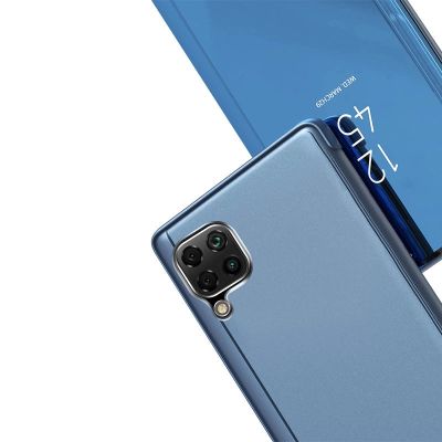 7. Clear View Case Cover für Samsung Galaxy A22 4G blau