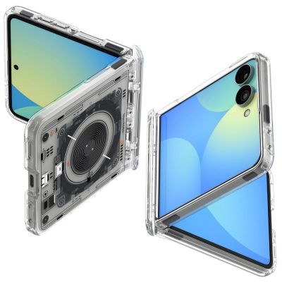 Spigen Ultra Hybrid Pro MagSafe Hülle für Samsung Galaxy Z Flip 8 Neo One – Grau/Schwarz