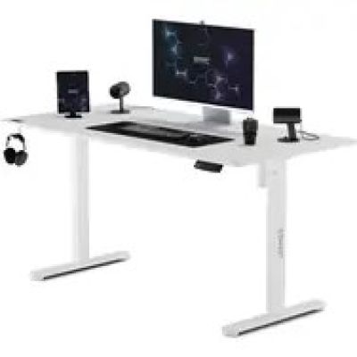 SENSE7 Nojo Schreibtisch Weiß 140 cm x 70 cm Weiß