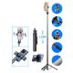 25. Selfie Stick WC12YDS Teleskopstativ 1,3 m aus Aluminiumlegierung mit Dual-Licht und Telefonhalter – Schwarz