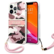 Guess GUHCP13LKCABPI iPhone 13 Pro / 13 6.1" pink/pink Hardcase Camo Strap Collection