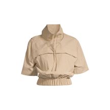 CASALL Damen-Trainingsjacke mit kurzen Ärmeln, Sandfarbe