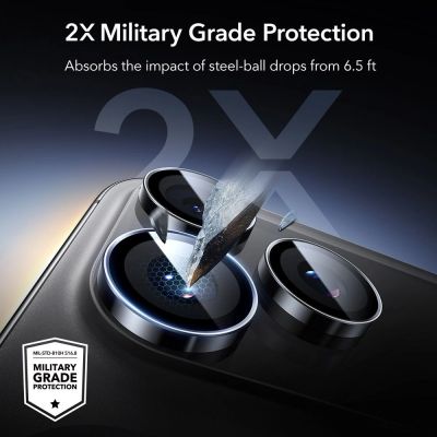 5. ESR Armorite Kameraschutz für iPhone 14 Pro / Pro Max / 15 Pro / Pro Max / 16 Pro / Pro Max / 17 Pro / Pro Max - Schwarz
