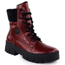 Rote Plateau-Ankle-Boots aus Lackleder für Damen, Rieker Y0220-33